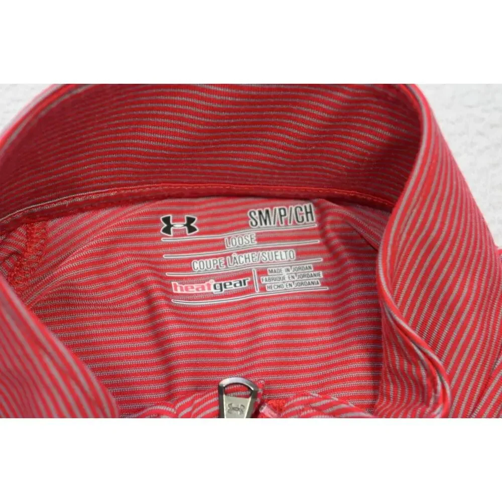 Under Armour 1/4 Zip Jacket Performance Loose Athletic‎ Striped Mens Sz Small